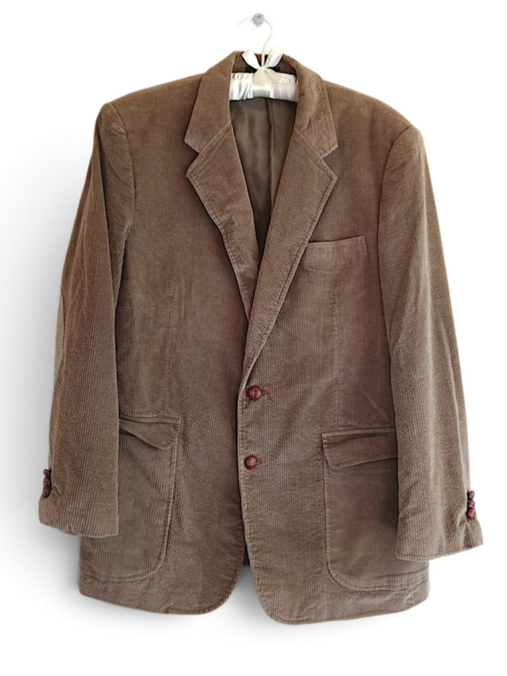 Vintage Egon Von Furstenberg Corduroy Brown Blazer elbow patch collegiate preppy